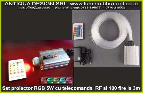 Set proiector 5W RGB cu 100 fire la 3m